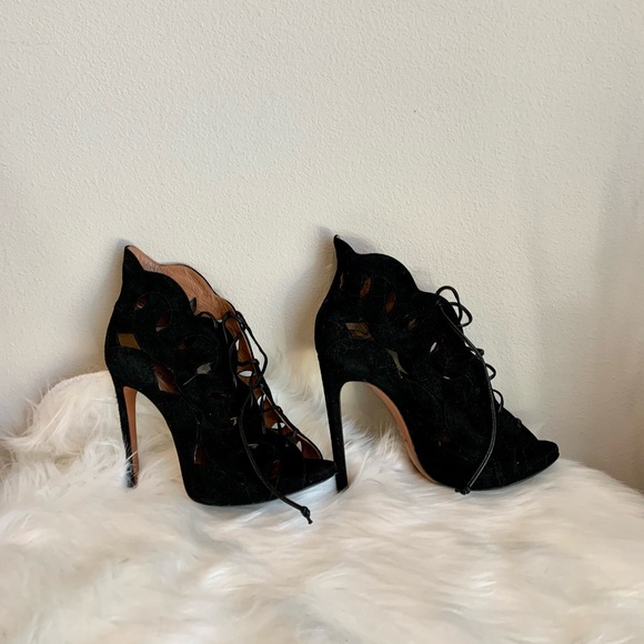 Alaia Lace-Up Sandals In Black 35.5 - Picture 2 of 6